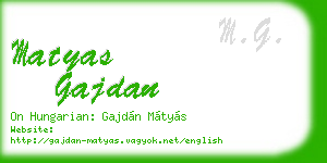 matyas gajdan business card