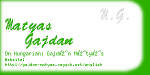 matyas gajdan business card